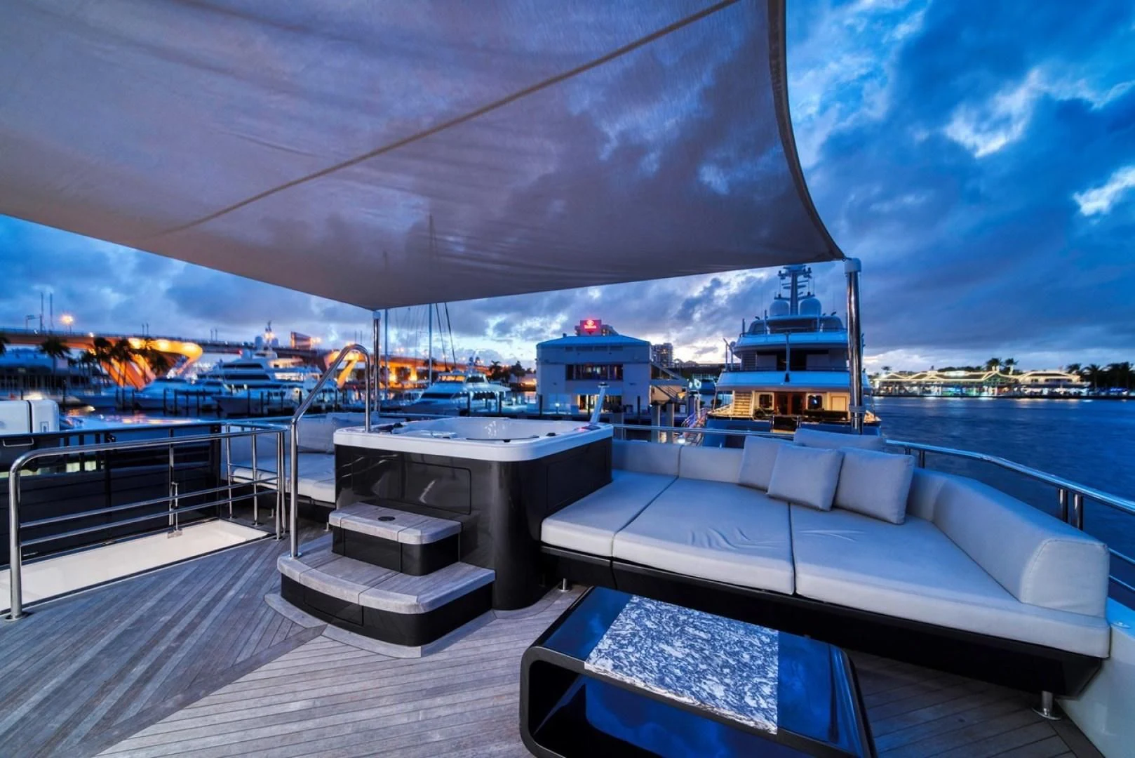 a boat on the water aboard SEASUITE Yacht for Charter