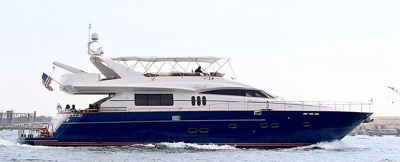 a large boat on the water aboard AVICCI Yacht for Sale