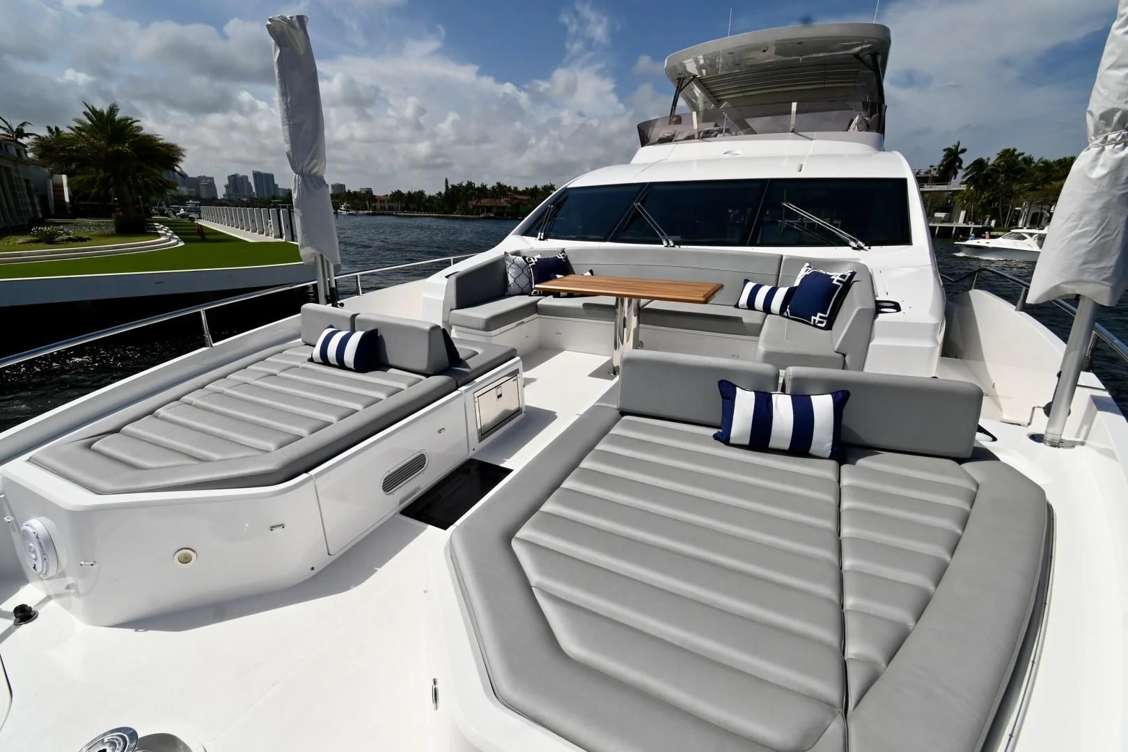 a white car with a grill on the back of it aboard CAESURA Yacht for Sale