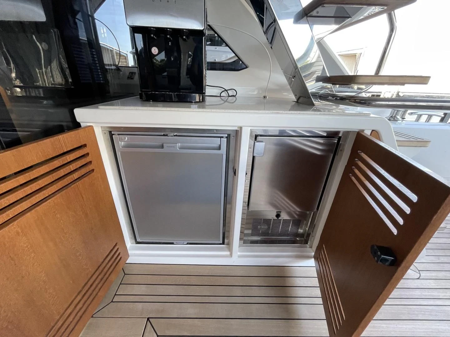 a room with a couple of microwaves and a toaster oven aboard CAESURA Yacht for Sale