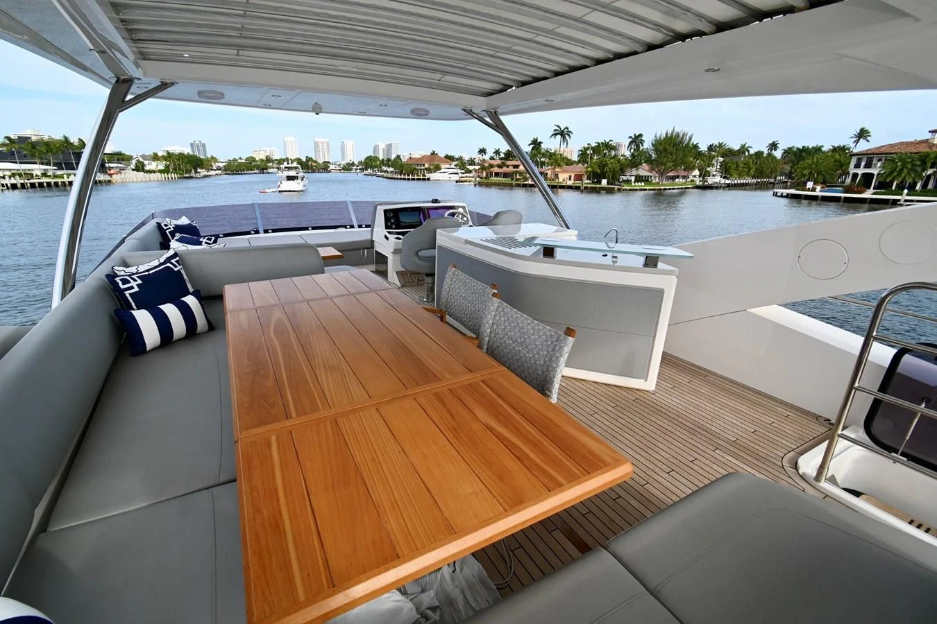 a boat on a deck aboard CAESURA Yacht for Sale