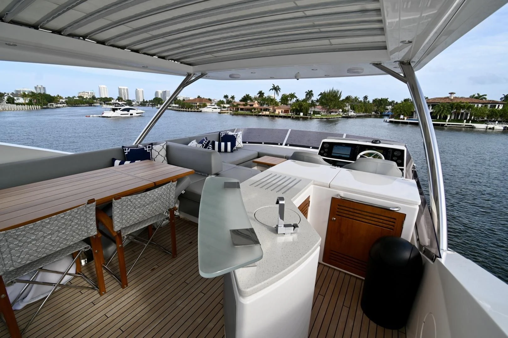 a boat on a deck aboard CAESURA Yacht for Sale