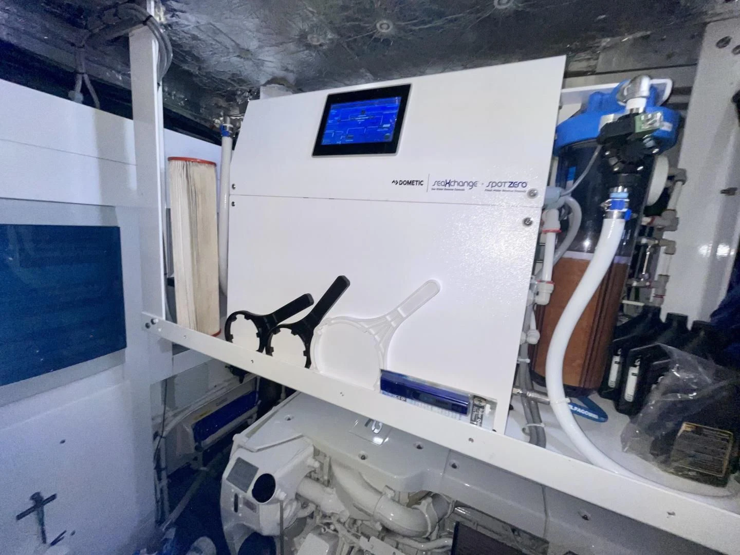 a white machine with a screen aboard CAESURA Yacht for Sale
