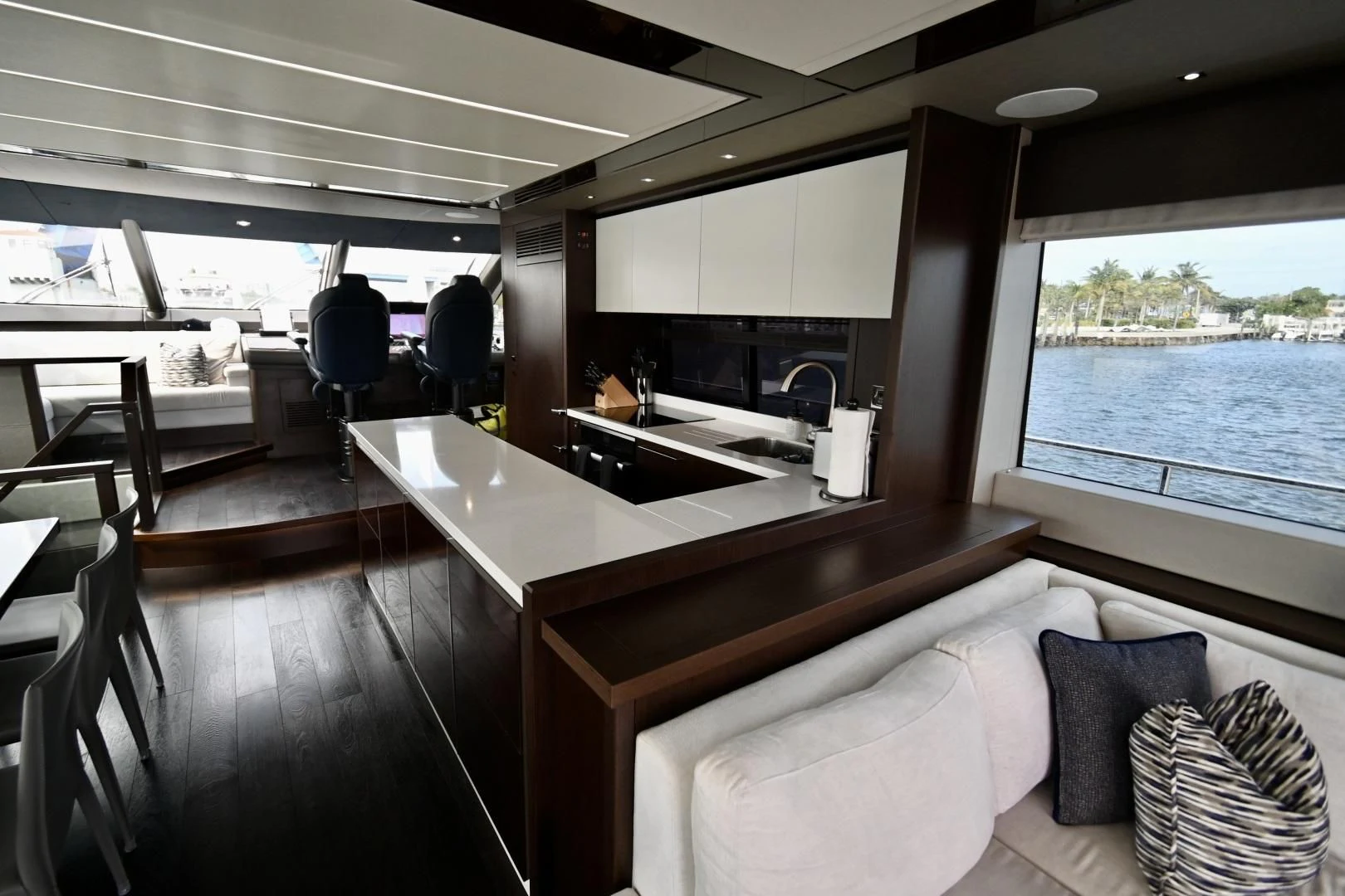 a room with a large window and a large sink aboard CAESURA Yacht for Sale