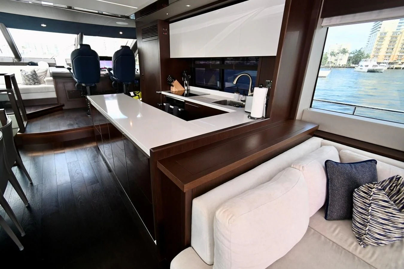 a room with a large bathtub aboard CAESURA Yacht for Sale