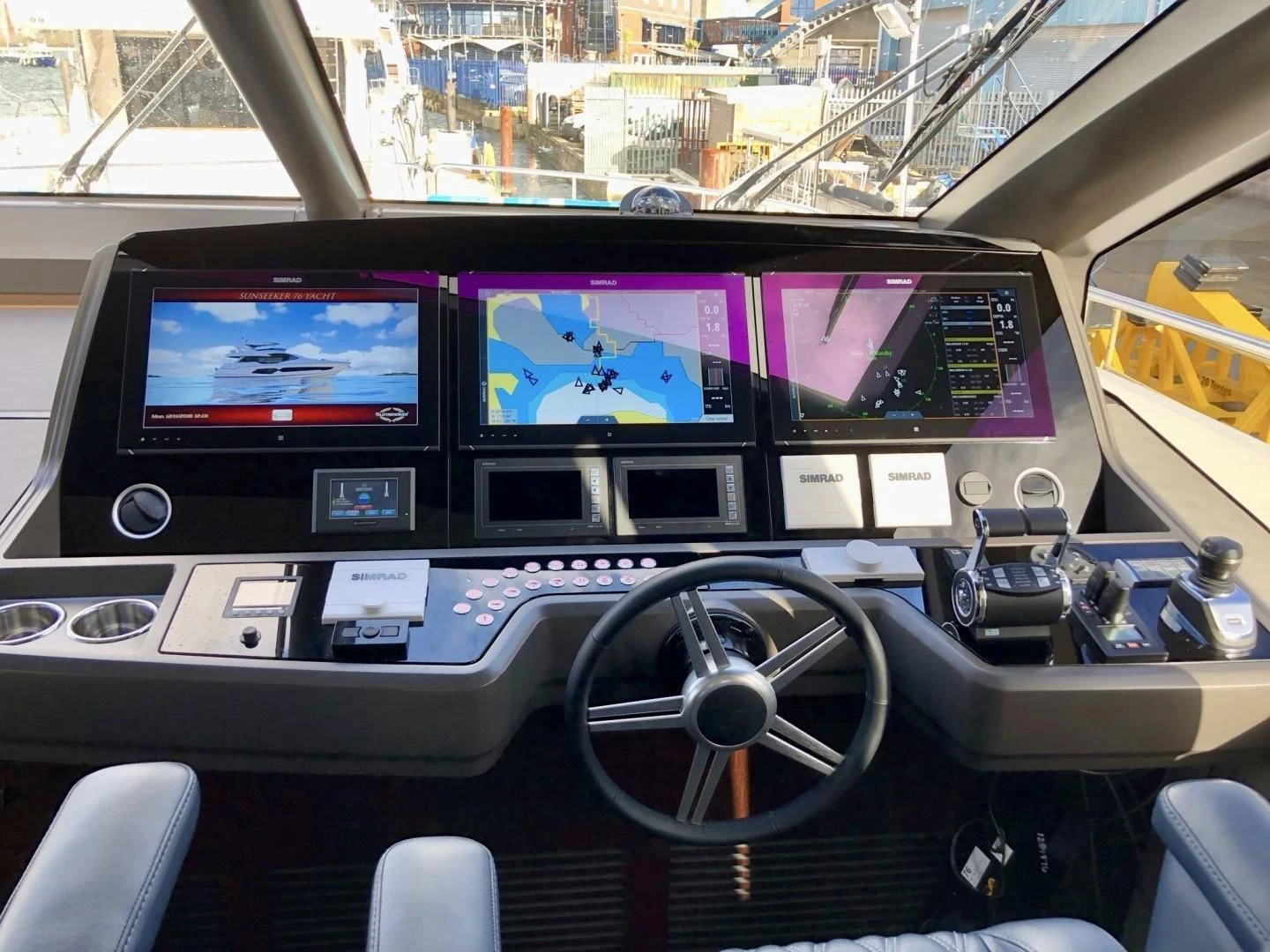 inside of a vehicle with screens aboard CAESURA Yacht for Sale