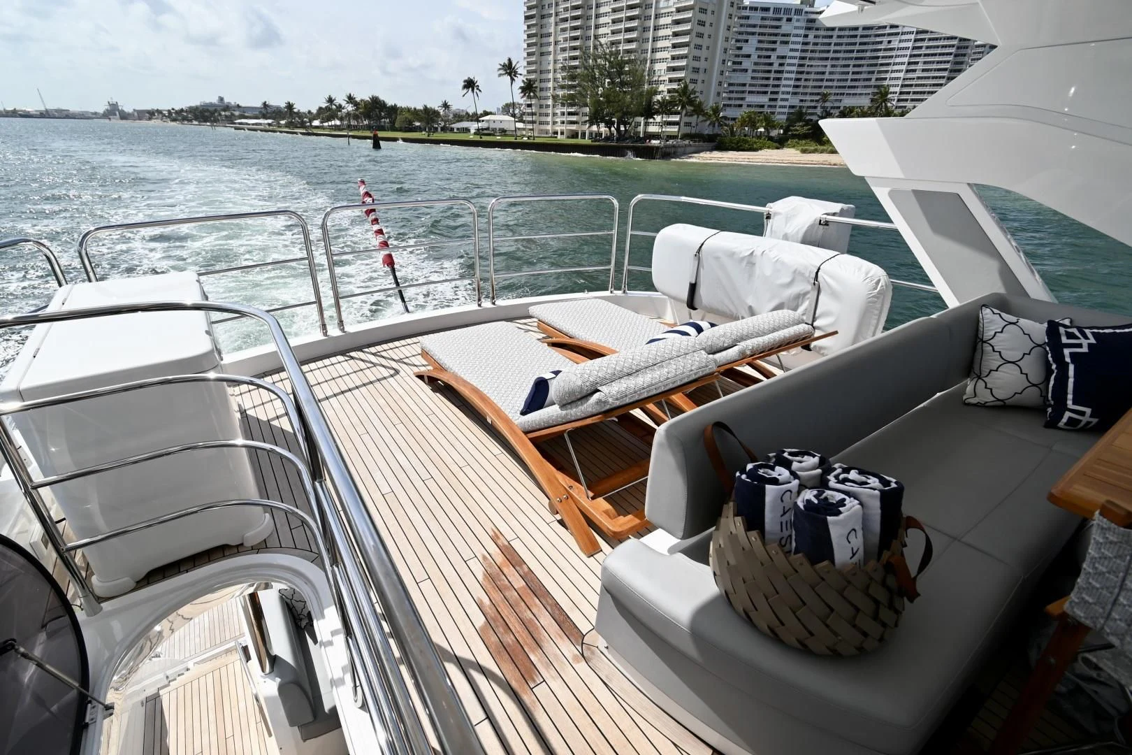 a person lying on a boat aboard CAESURA Yacht for Sale