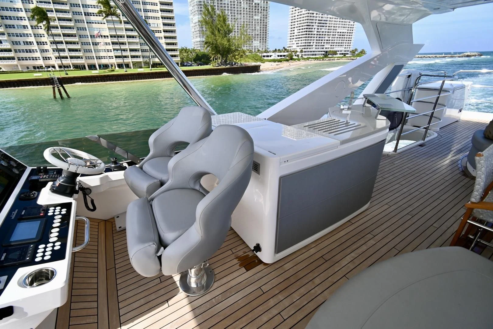 a large white machine on a deck aboard CAESURA Yacht for Sale