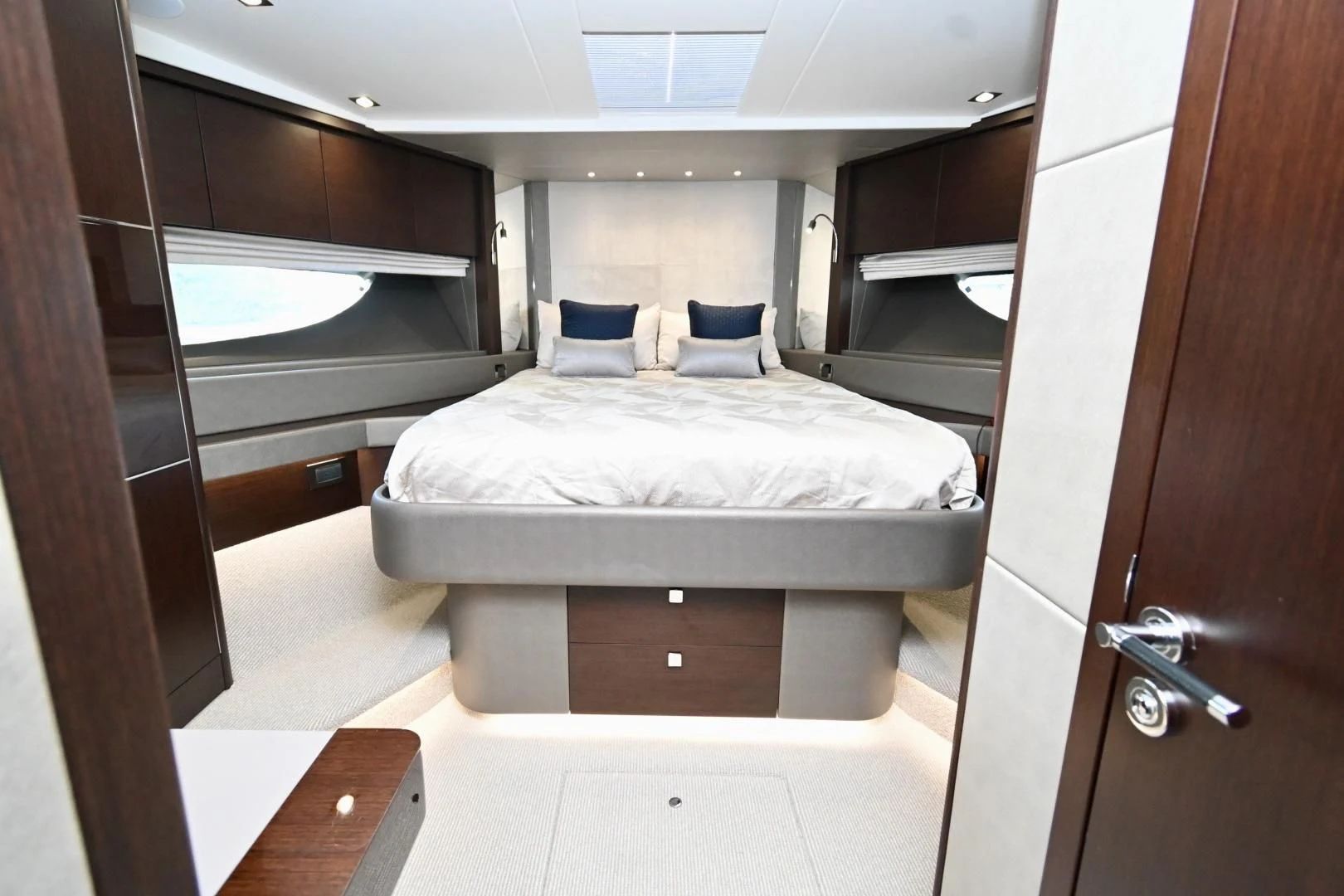 a bed in a room aboard CAESURA Yacht for Sale