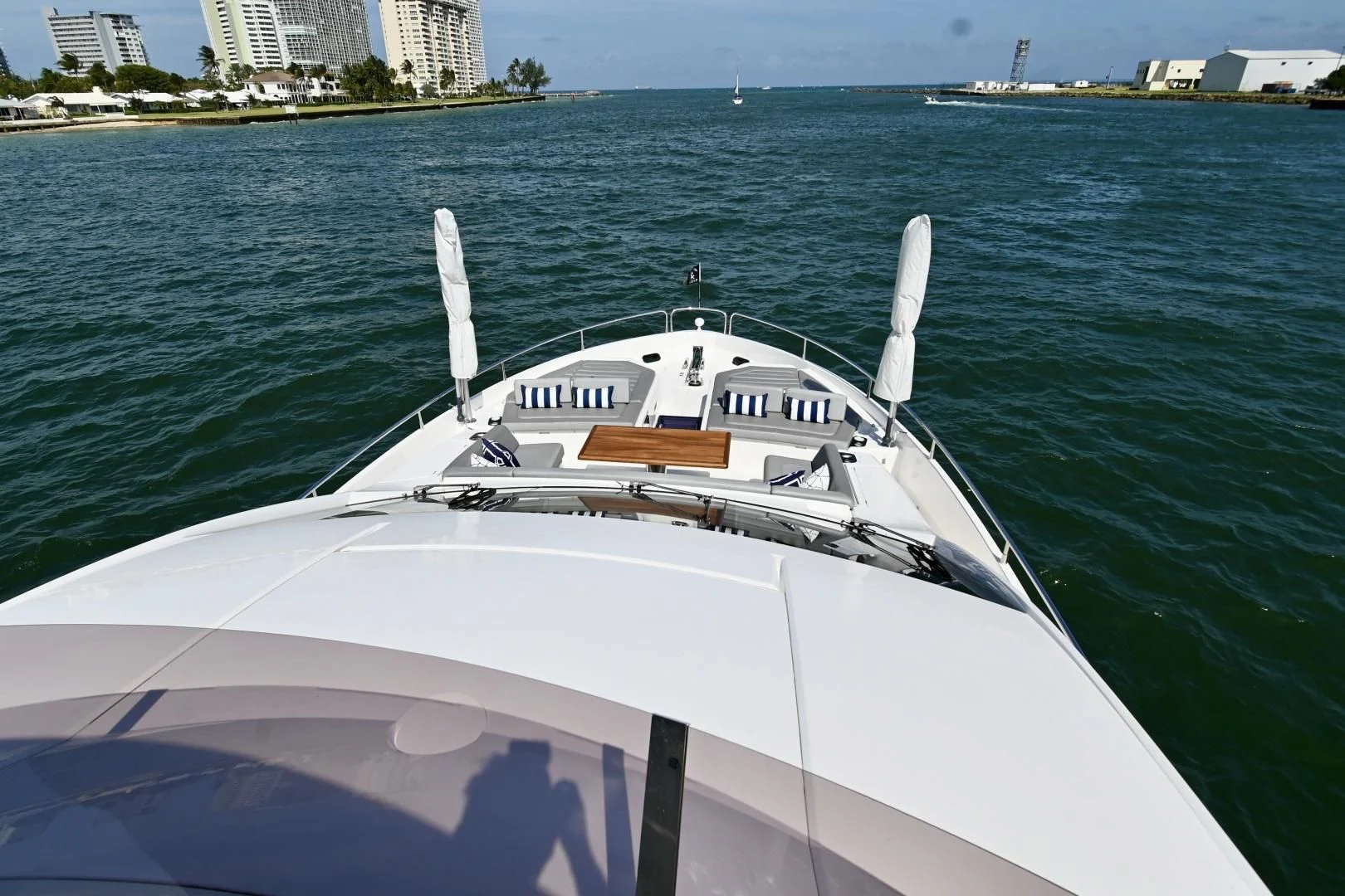 a white boat in the water aboard CAESURA Yacht for Sale