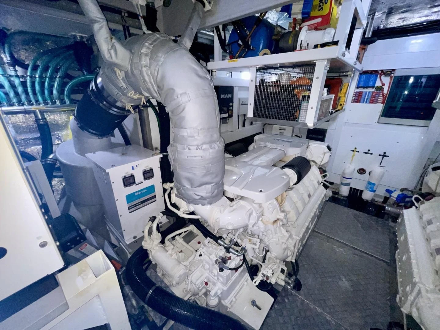 a close-up of a person in a lab aboard CAESURA Yacht for Sale