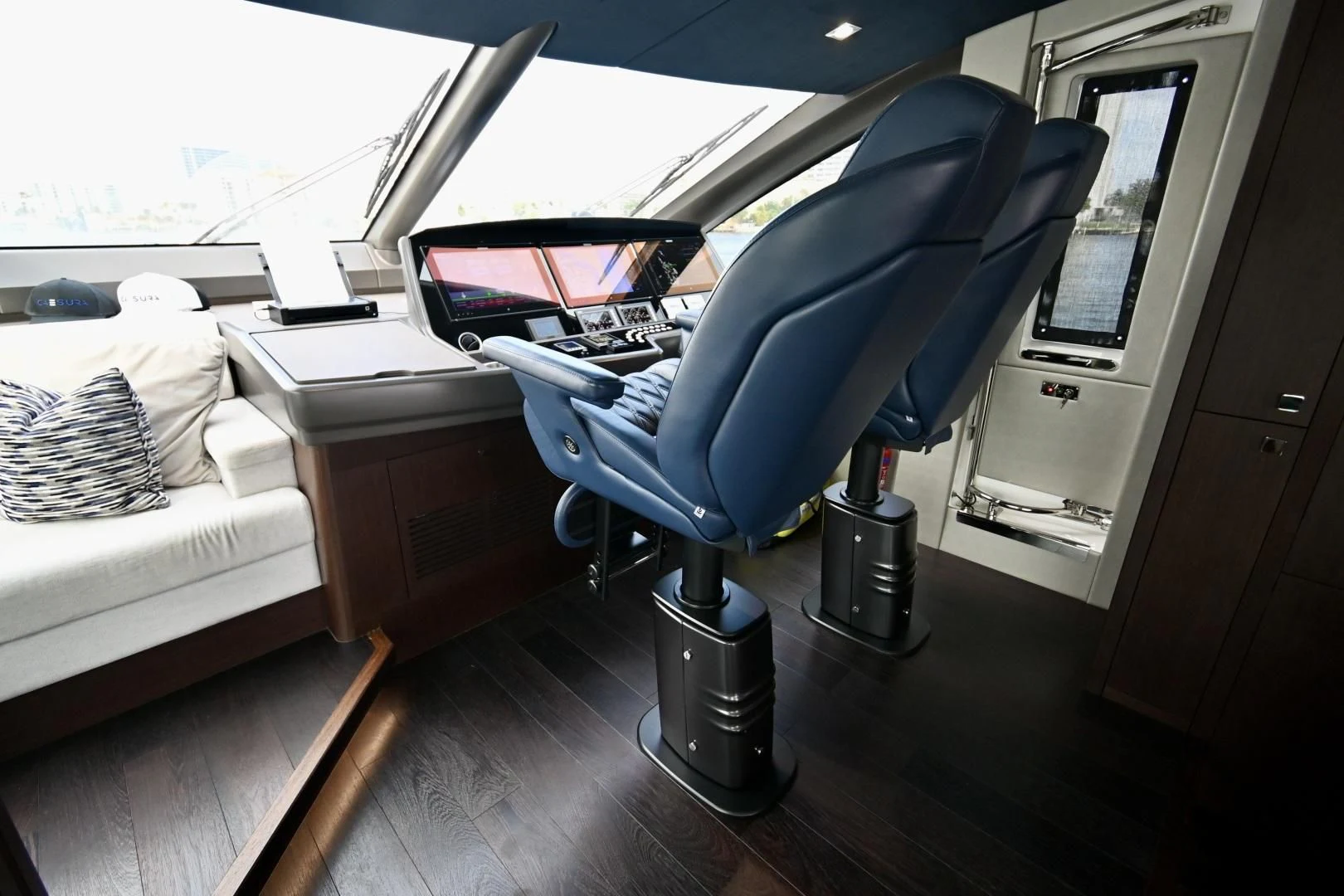 a chair in a room aboard CAESURA Yacht for Sale