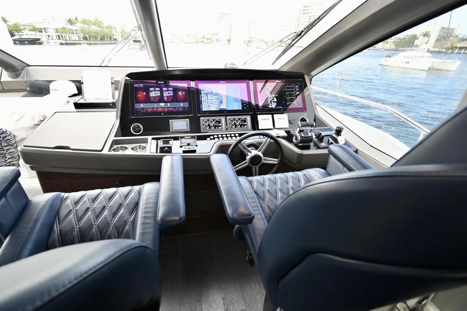 inside of a car aboard CAESURA Yacht for Sale