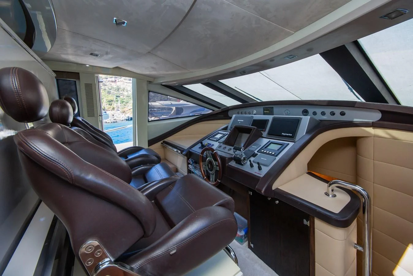 inside of a car aboard AZIMUT 86S Yacht for Sale
