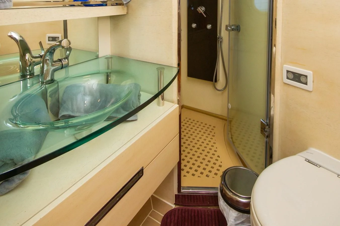 a bathroom with a sink and a toilet aboard AZIMUT 86S Yacht for Sale