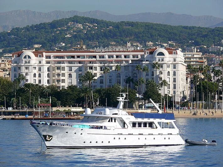 a white boat in the water aboard MISS EVA Yacht for Sale