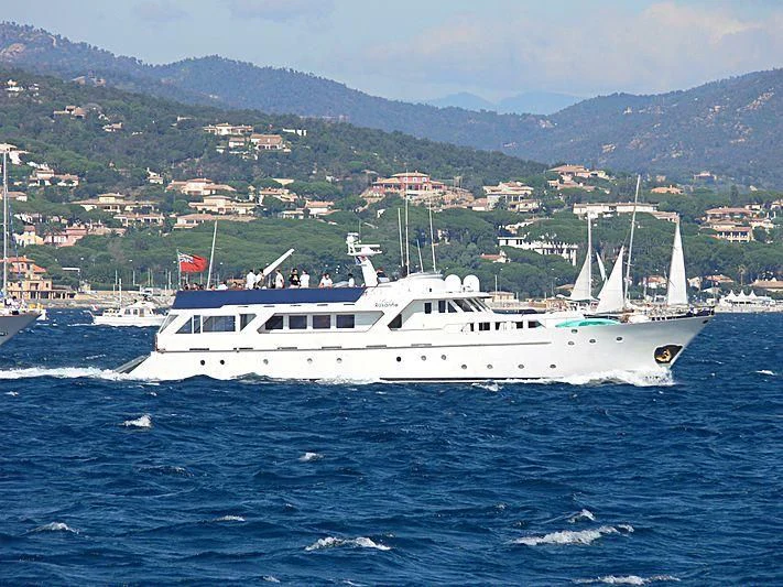 a boat in the water aboard MISS EVA Yacht for Sale