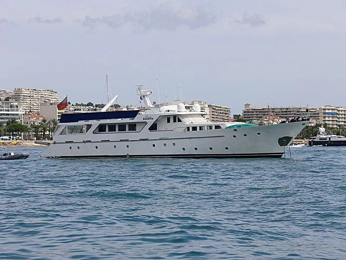 a white boat in the water aboard MISS EVA Yacht for Sale