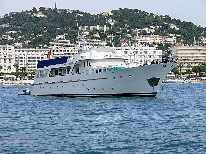 a boat on the water aboard MISS EVA Yacht for Sale