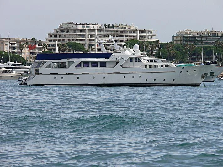 a white boat in the water aboard MISS EVA Yacht for Sale