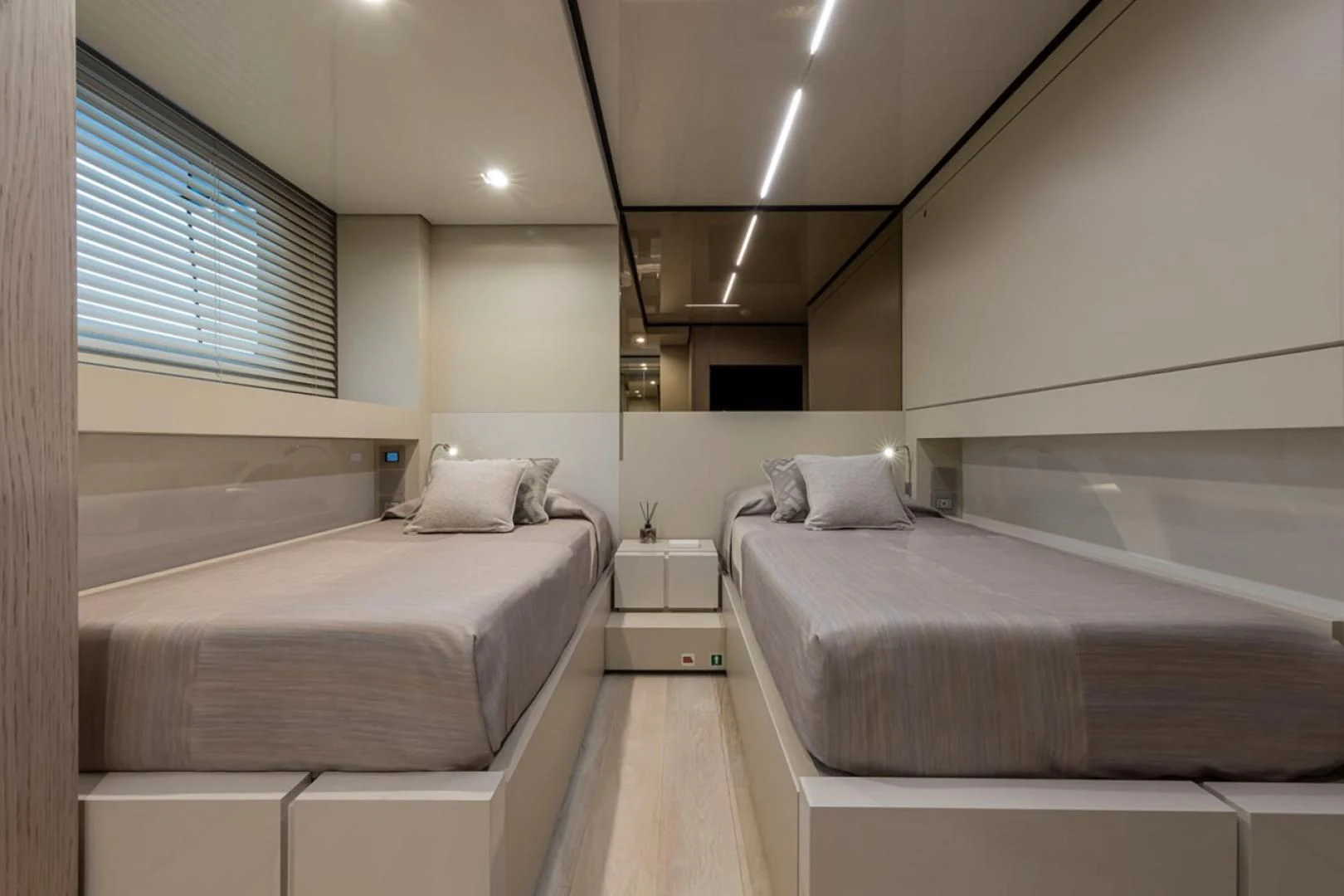 a room with two beds aboard 38M EXPLORER HULL 3 Yacht for Sale