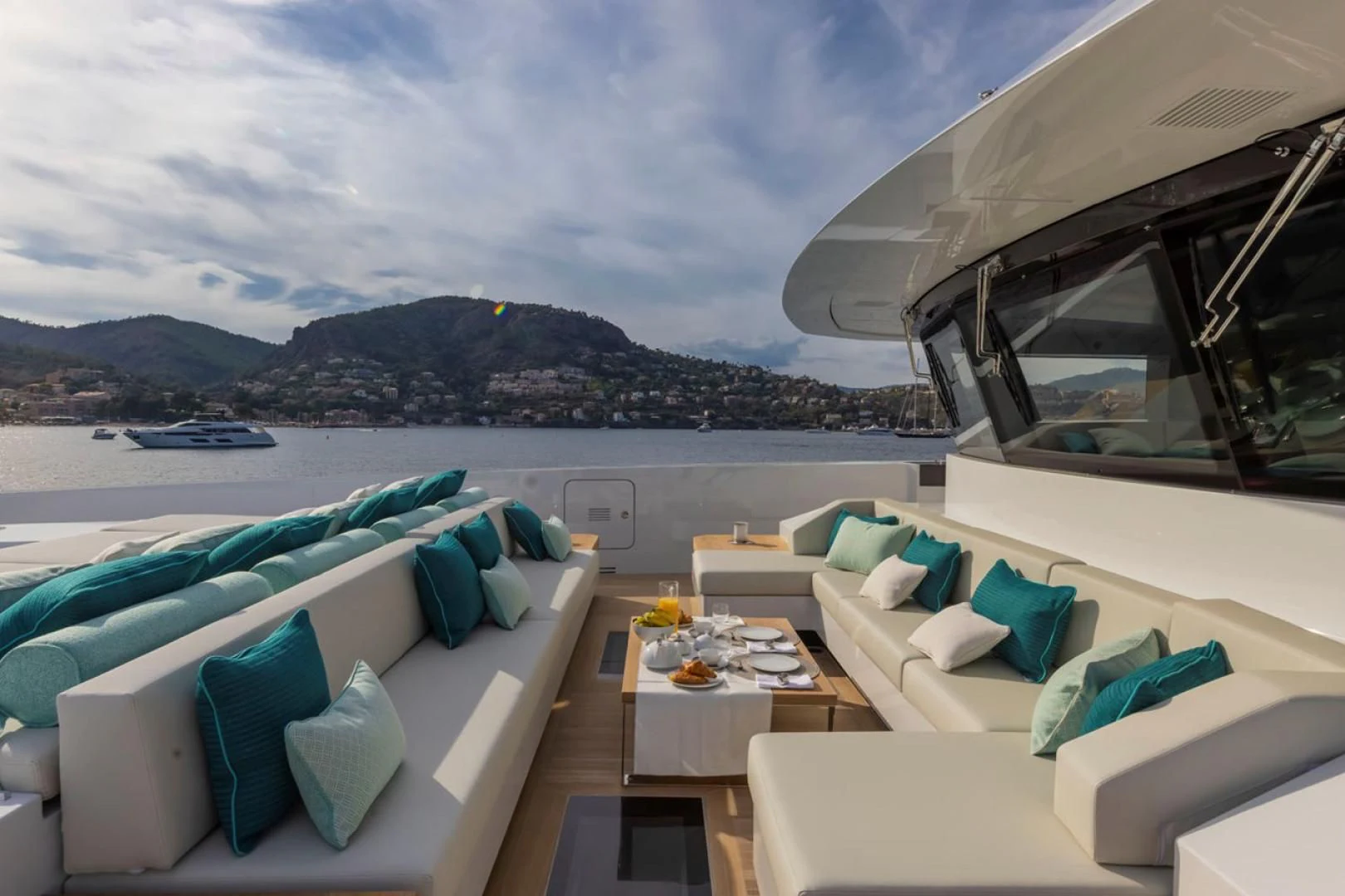 a room with a table and chairs aboard 38M EXPLORER HULL 3 Yacht for Sale