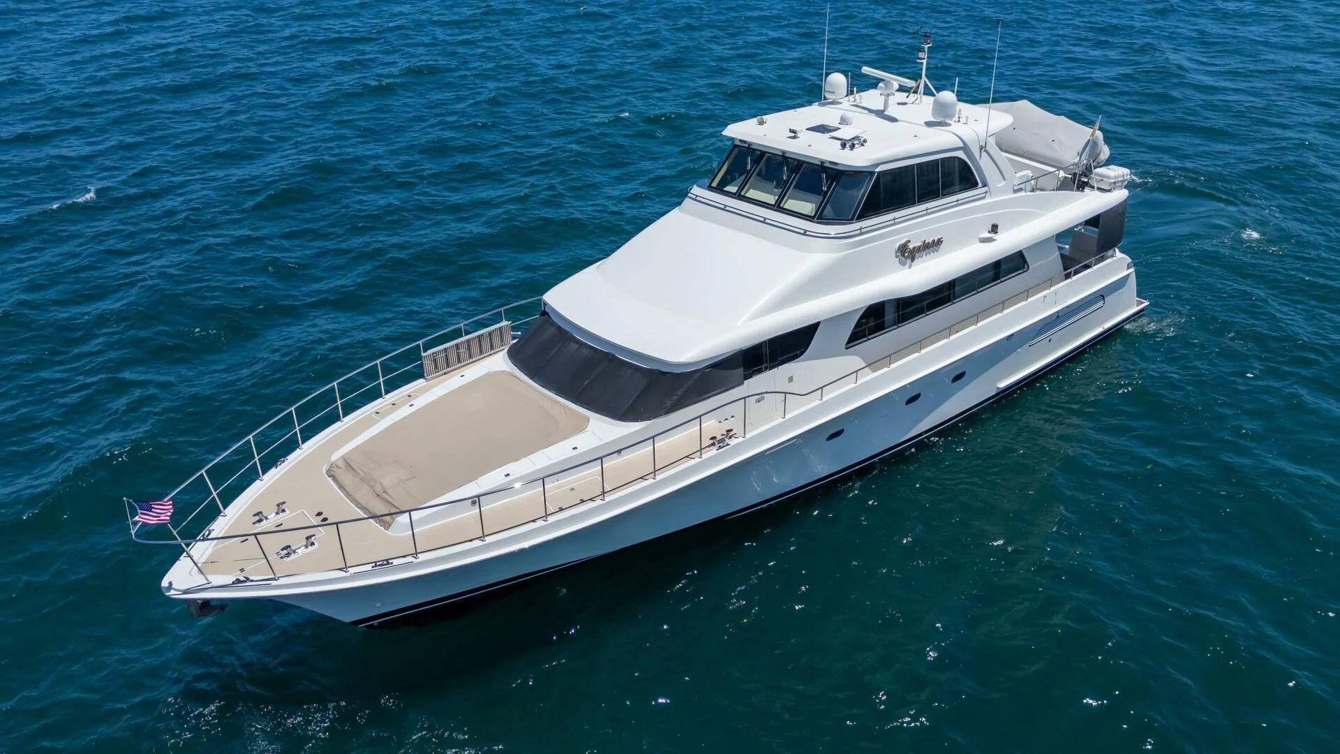 a boat in the water aboard EQUINOX X Yacht for Sale