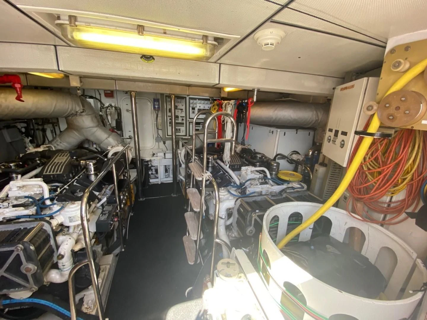 a room with machinery aboard EQUINOX X Yacht for Sale