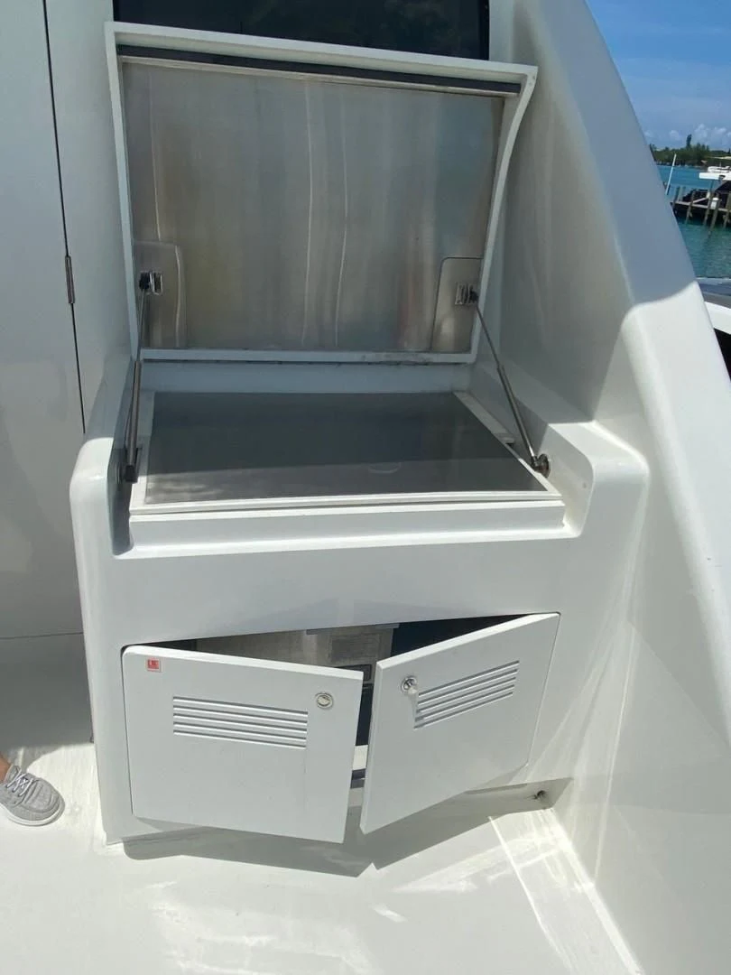 a white rectangular object with a vent aboard EQUINOX X Yacht for Sale