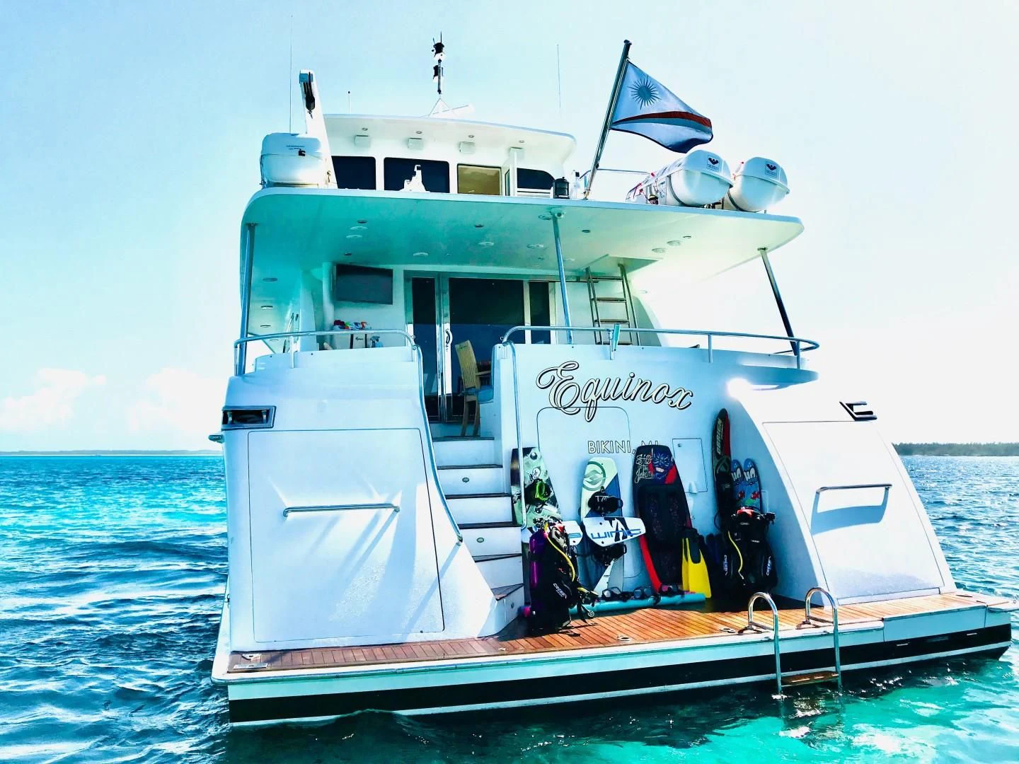 a boat on the water aboard EQUINOX X Yacht for Sale