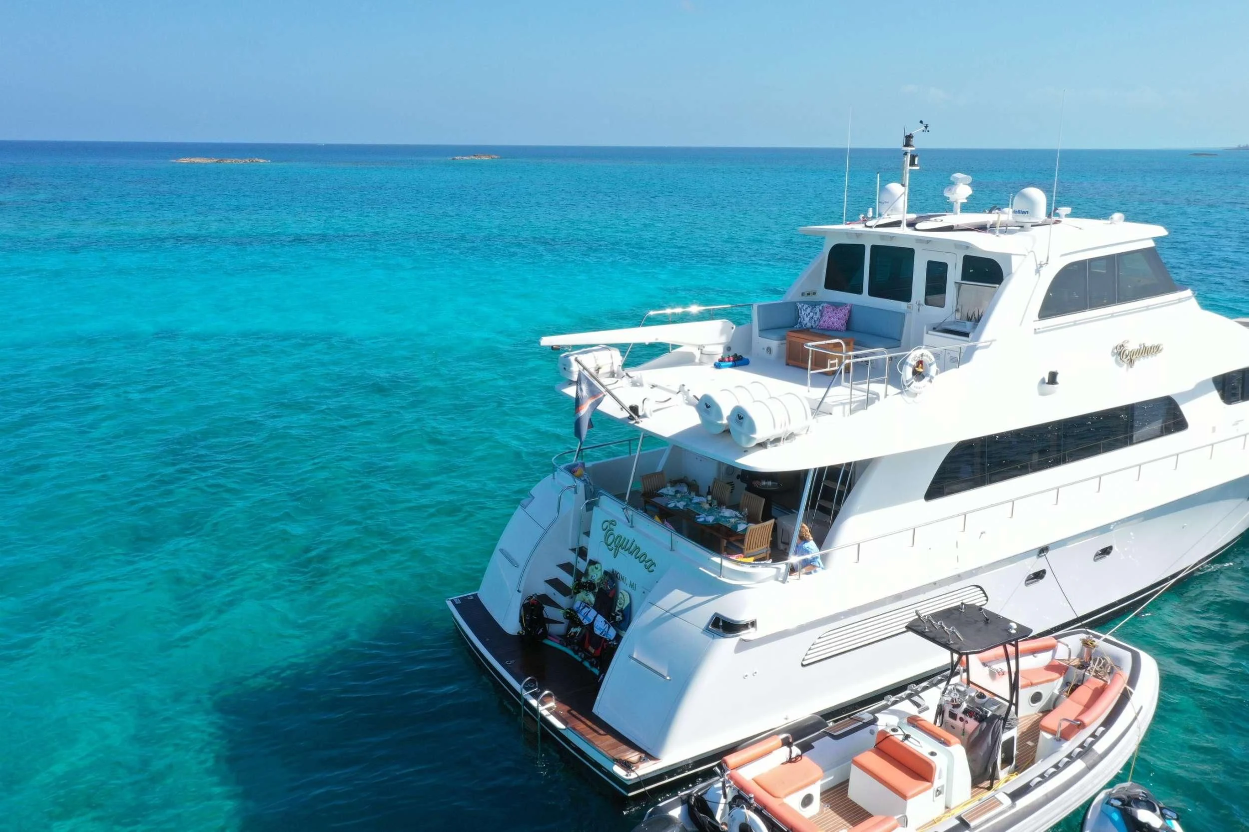 a boat on the water aboard EQUINOX X Yacht for Sale