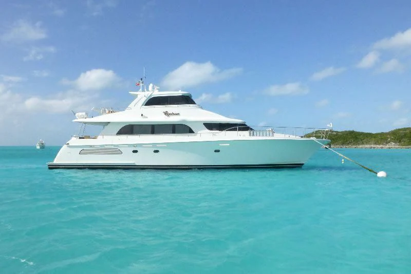 a white boat in the water aboard EQUINOX X Yacht for Sale