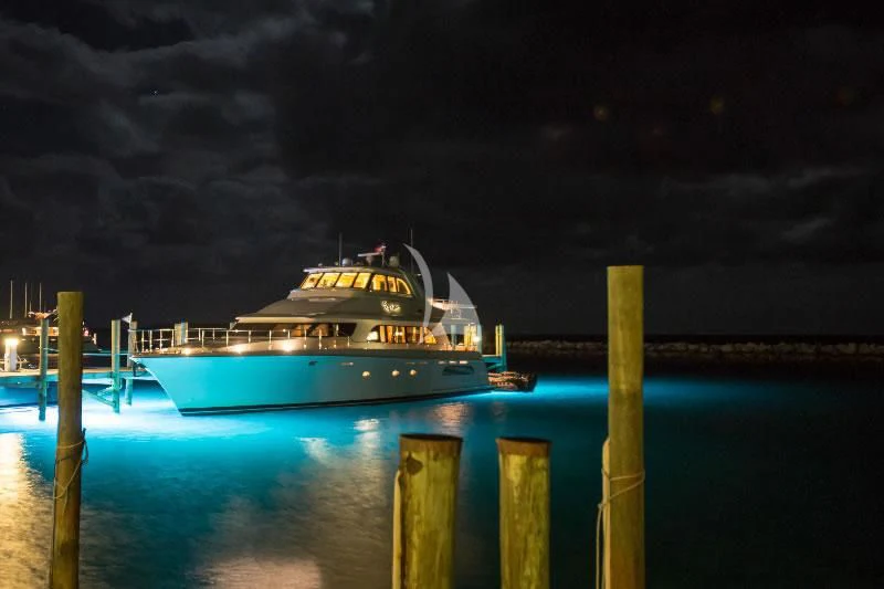 a large boat in the water aboard EQUINOX X Yacht for Sale