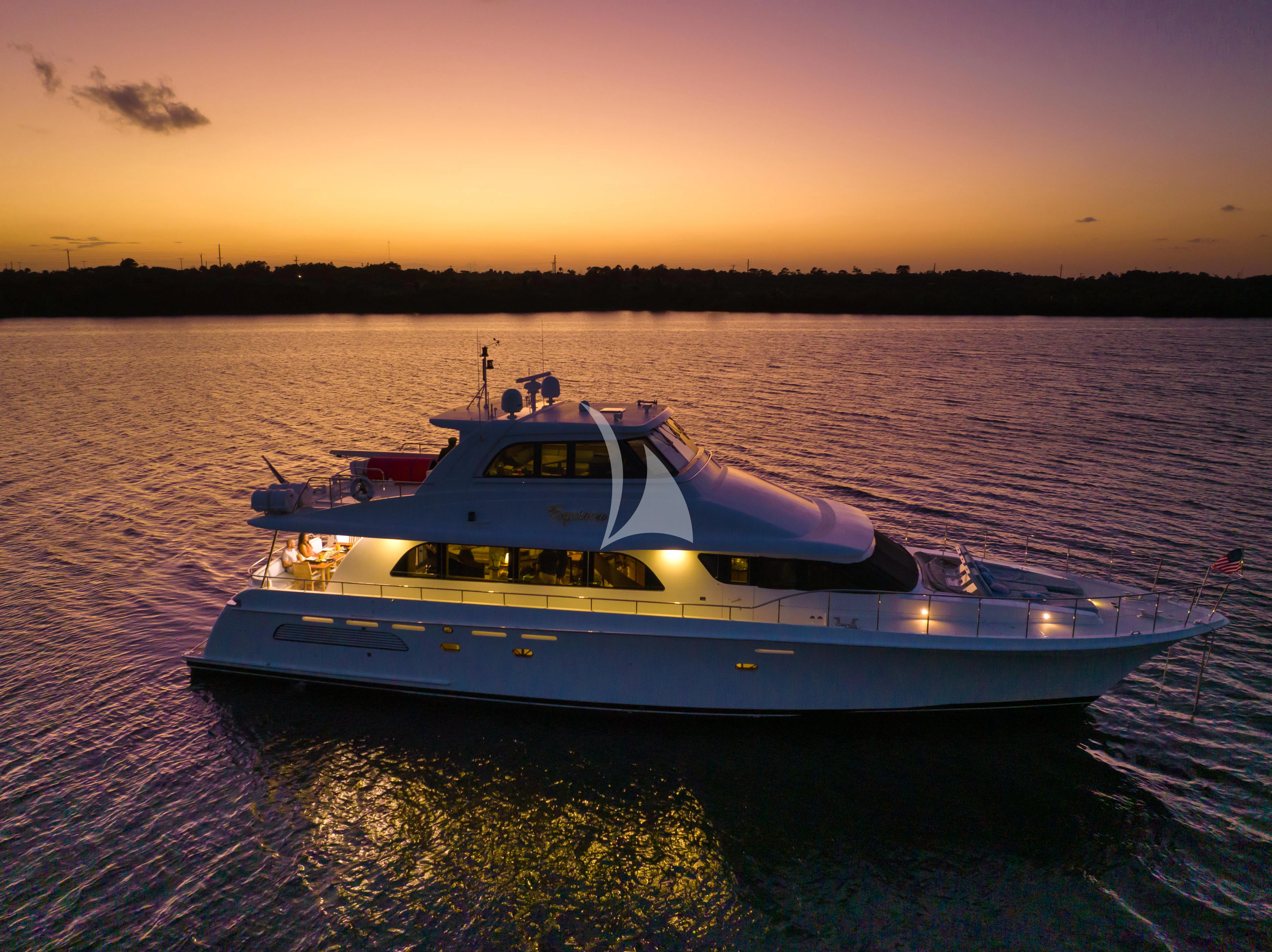 a boat on the water aboard EQUINOX X Yacht for Sale