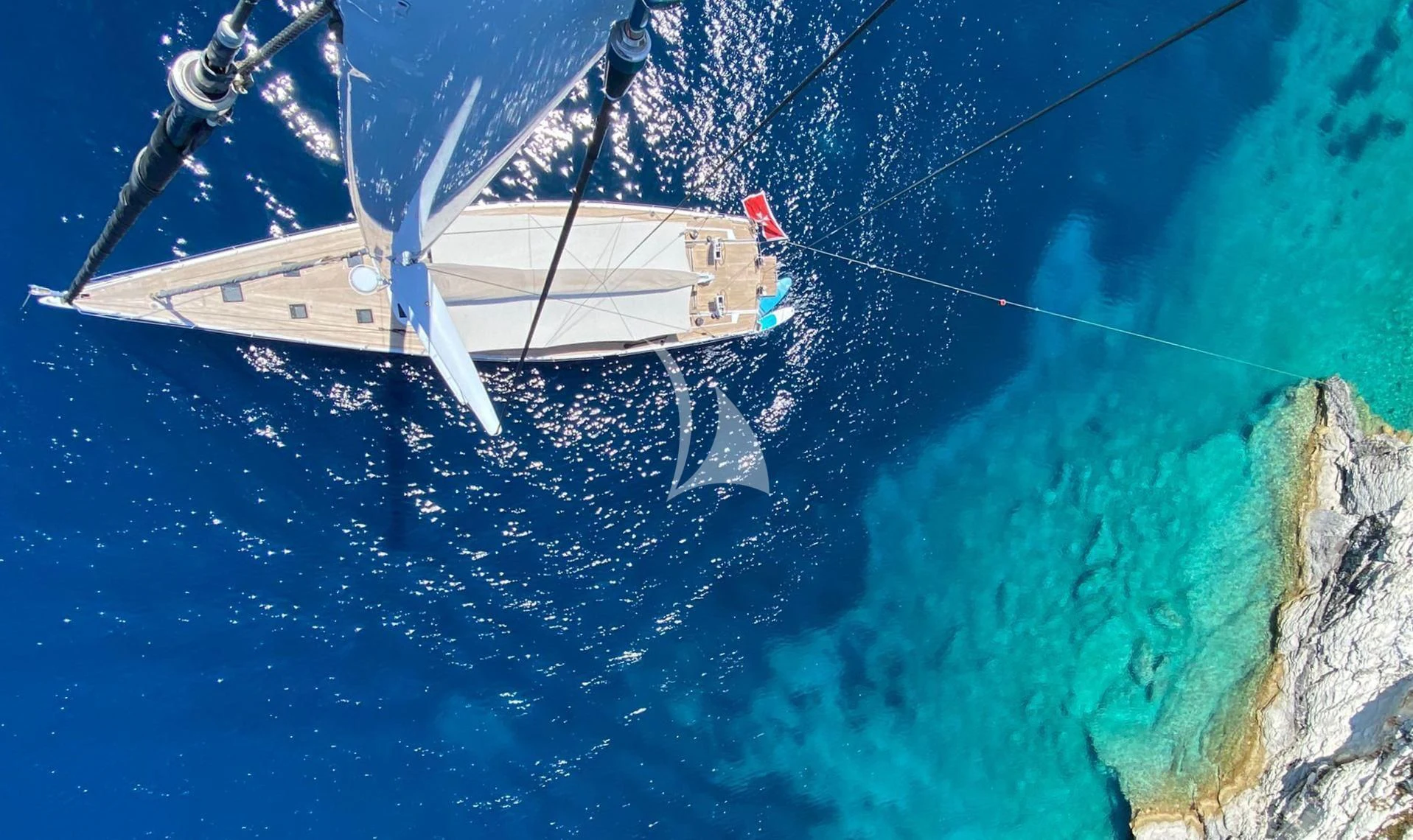 a boat in the water aboard ARAGON Yacht for Sale