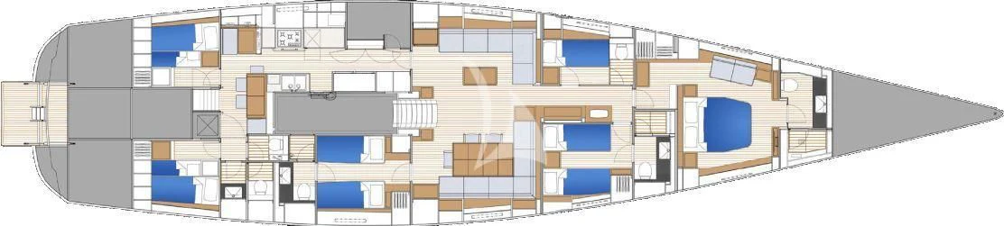 a computer generated image of a building aboard ARAGON Yacht for Sale