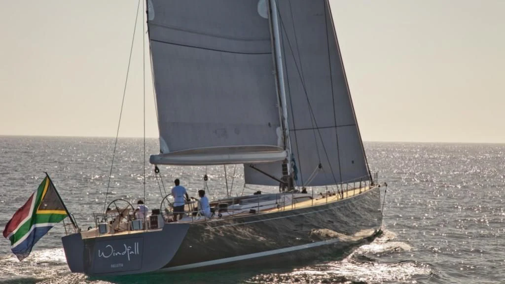 a sailboat on the beach aboard ARAGON Yacht for Sale