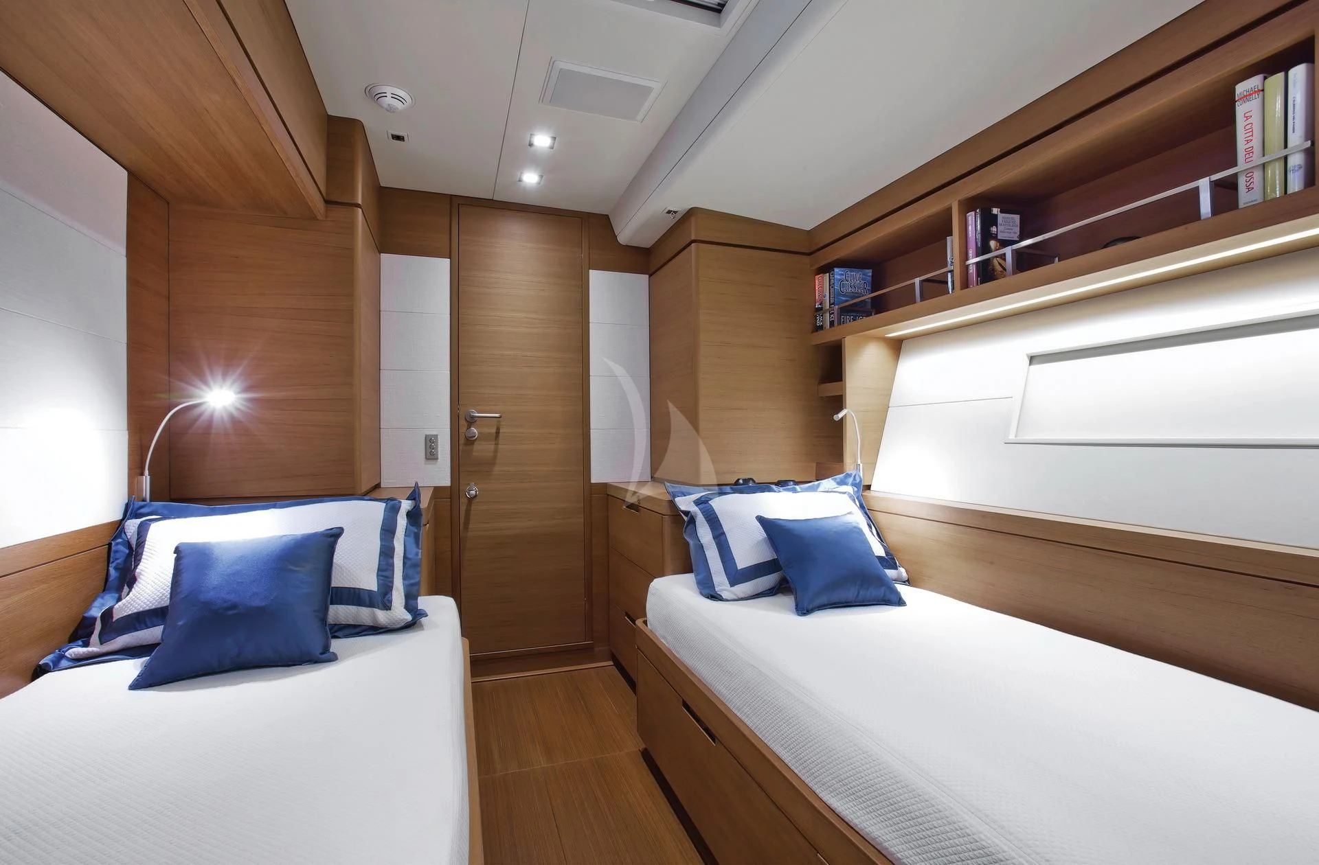a room with bunk beds aboard ARAGON Yacht for Sale