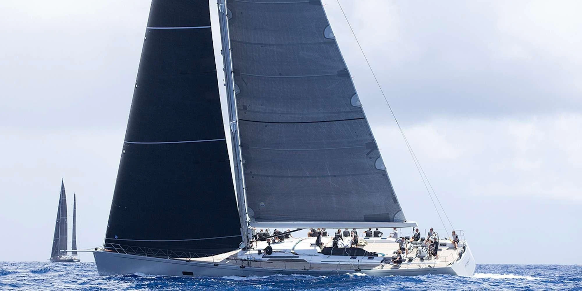 a sailboat with people on it aboard ARAGON Yacht for Sale
