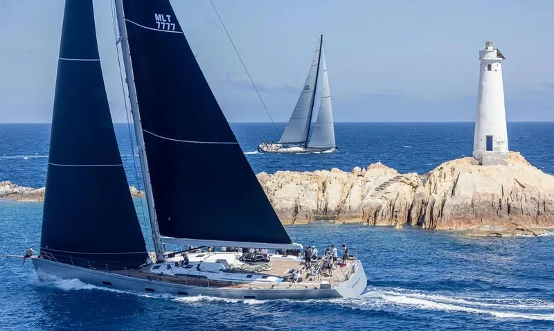 a sailboat in the water aboard ARAGON Yacht for Sale