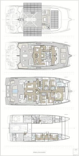 a drawing of a building aboard CAPRICA Yacht for Sale