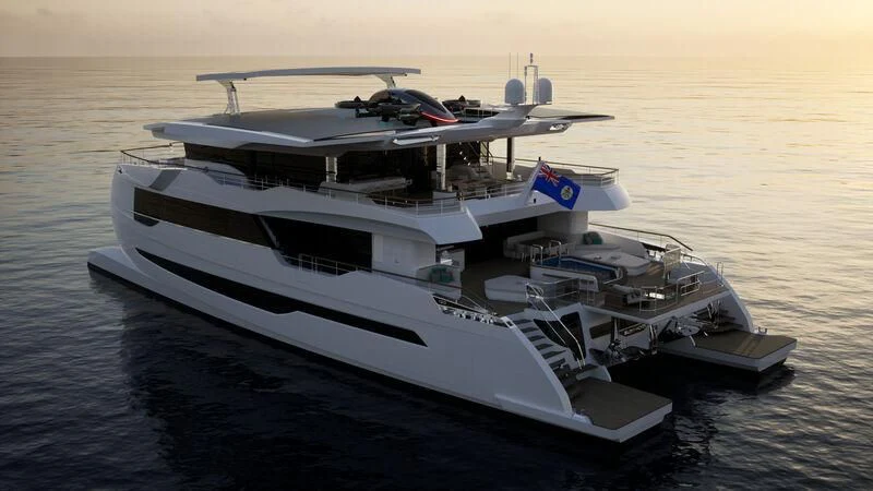 a white yacht in the water aboard CAPRICA Yacht for Sale