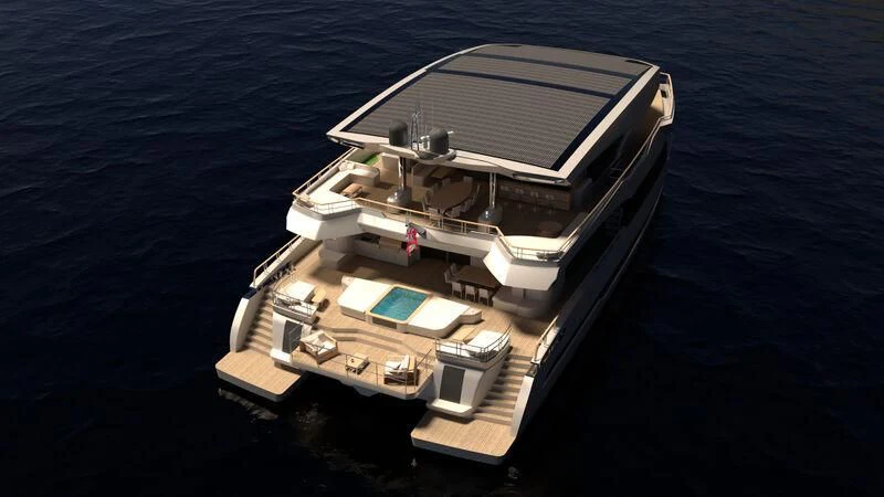 a high angle view of a ship aboard CAPRICA Yacht for Sale