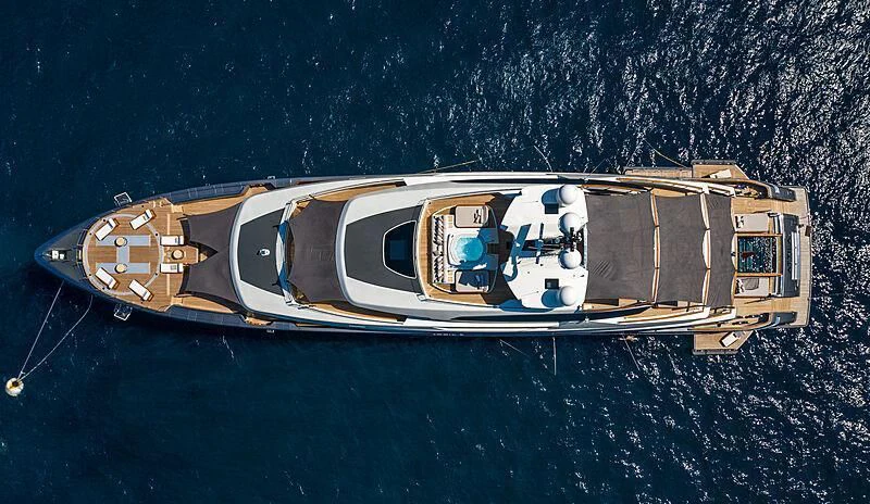 a space ship in outer space aboard ATTILA Yacht for Sale