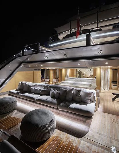 a large room with a large mirror aboard ATTILA Yacht for Sale