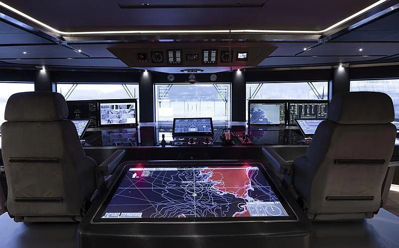 inside of a vehicle with screens aboard ATTILA Yacht for Sale