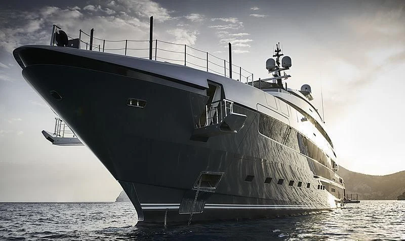 a large ship on the water aboard ATTILA Yacht for Sale