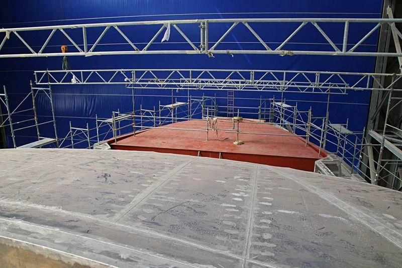 a red pipe in a snowy environment aboard ATTILA Yacht for Sale
