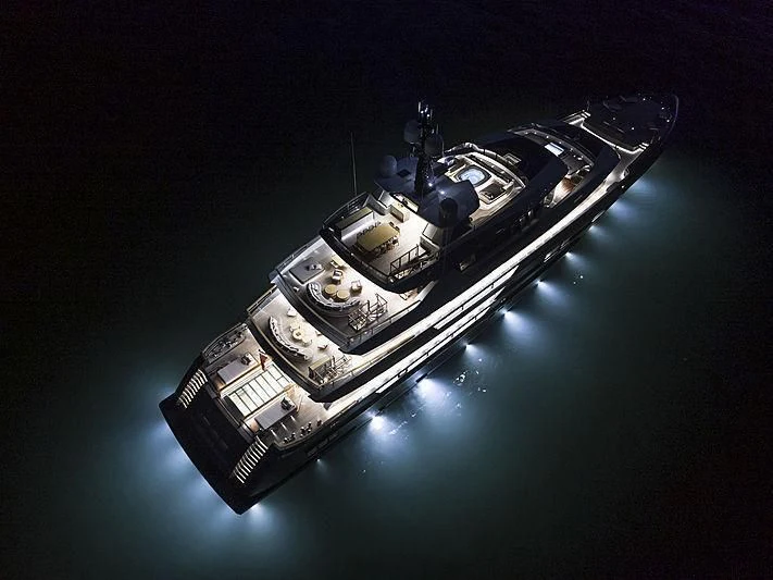a space ship in outer space aboard ATTILA Yacht for Sale