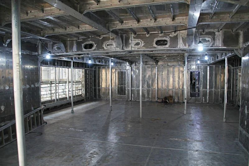 a room with a lot of glass aboard ATTILA Yacht for Sale